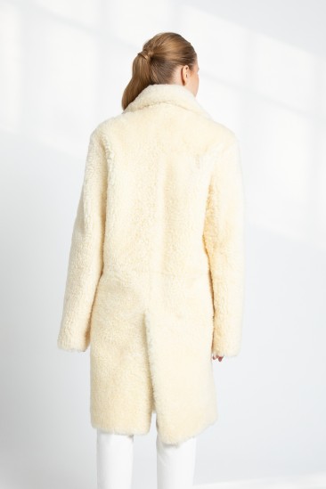 Brandy Women Off White Shearling Coat
